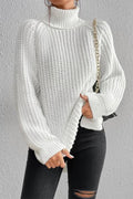 Heididress High Neck Side Slit Pullover Sweater