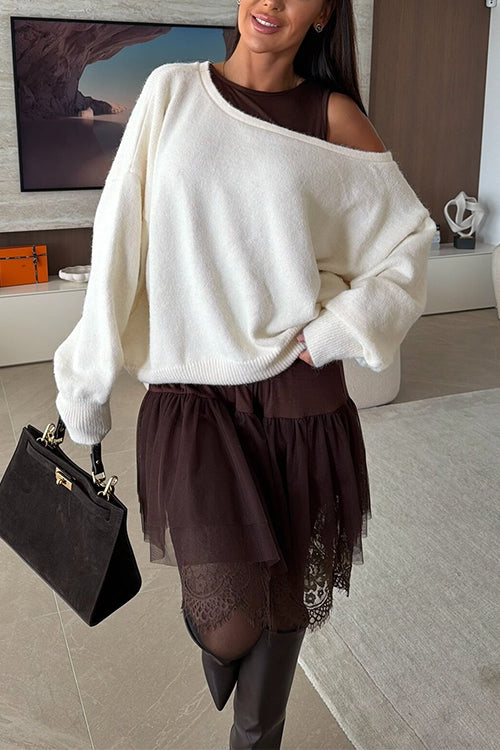 Chic One Shoulder Long Sleeves Pullover Sweater