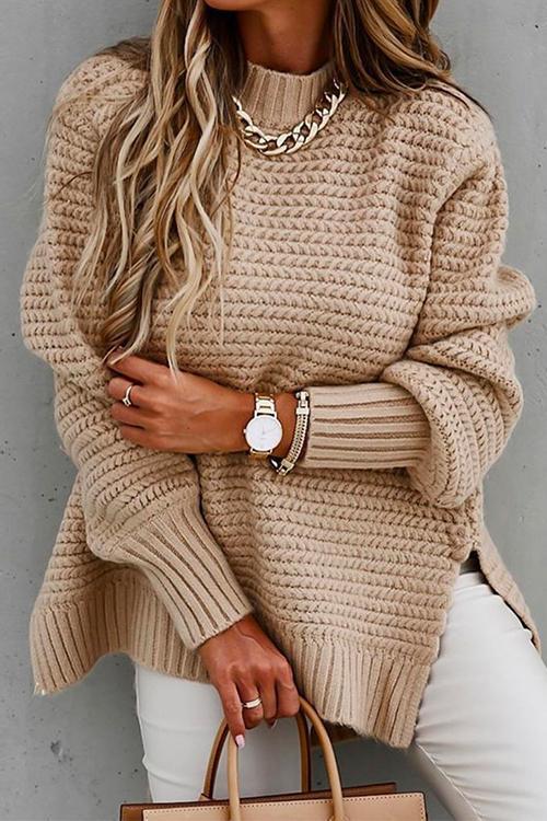 Heididress Side Split Carrie Chunky Knit Sweater