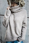 Heididress Turtleneck Side Split Solid Casual Sweater