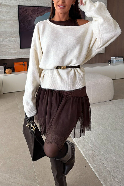 Chic One Shoulder Long Sleeves Pullover Sweater