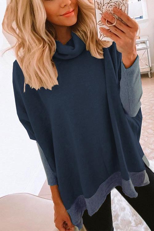 Heididress Cowl Neck Long Sleeve Side Split Sweatshirt