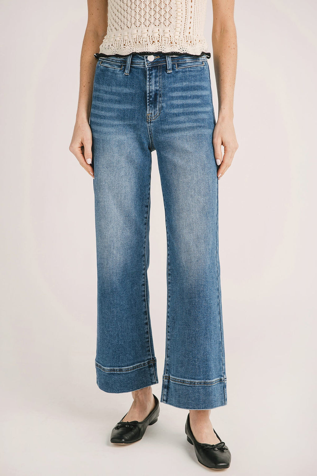 Risen Waverly Wide Hem Ankle Jeans